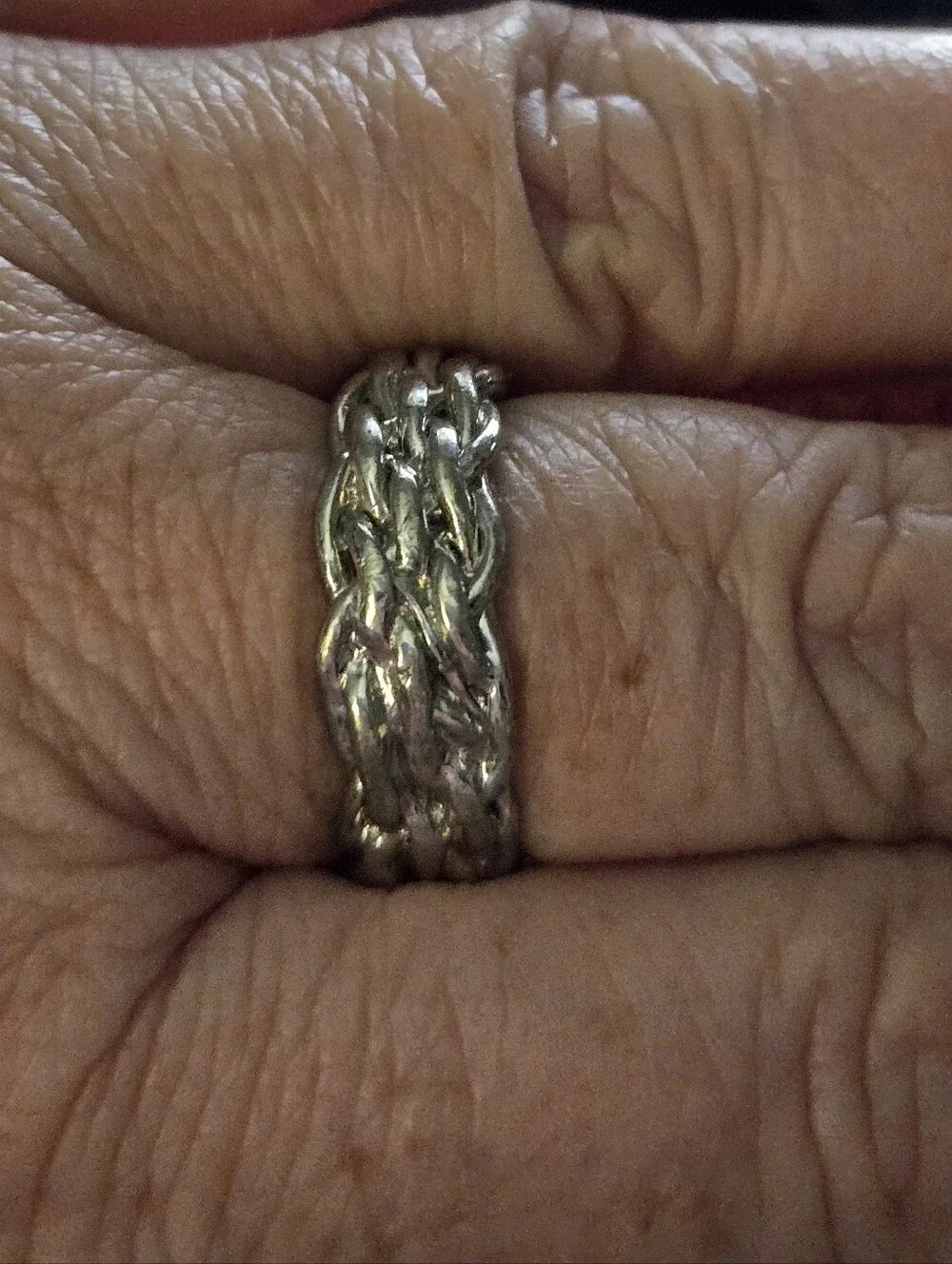 Silver Braided Ring - Classic Chain Style